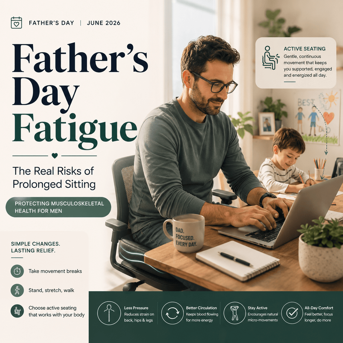 Father’s Day Wellness: Why Dads Need Active Seating - Wavon